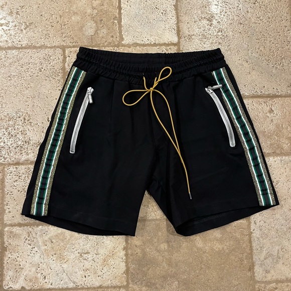 Rhude Traxedo Shorts Black Green Striped